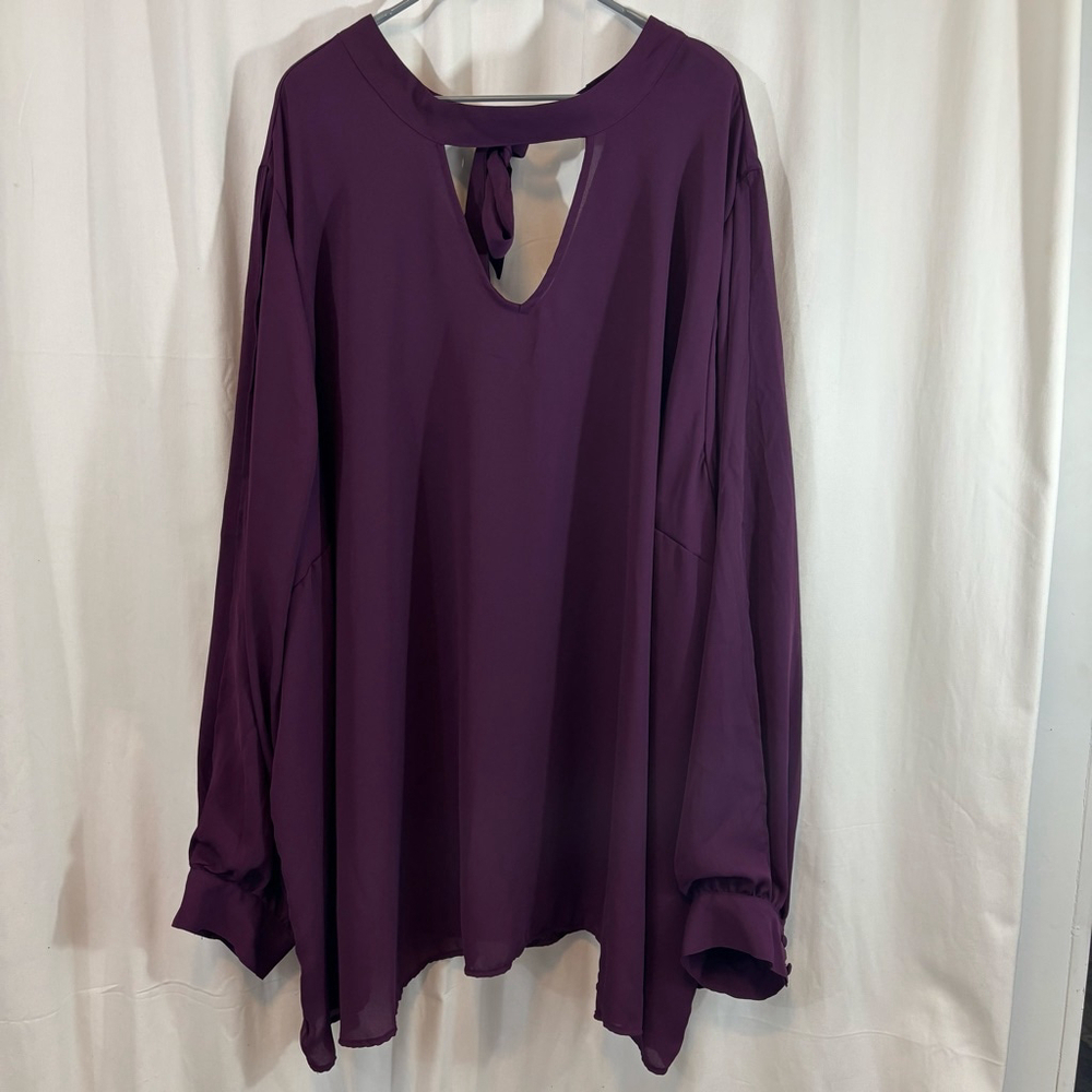 Torrid Plum Mini Dress or Tunic – Size 6 (4X/6X) – Keyhole, Tie Back
